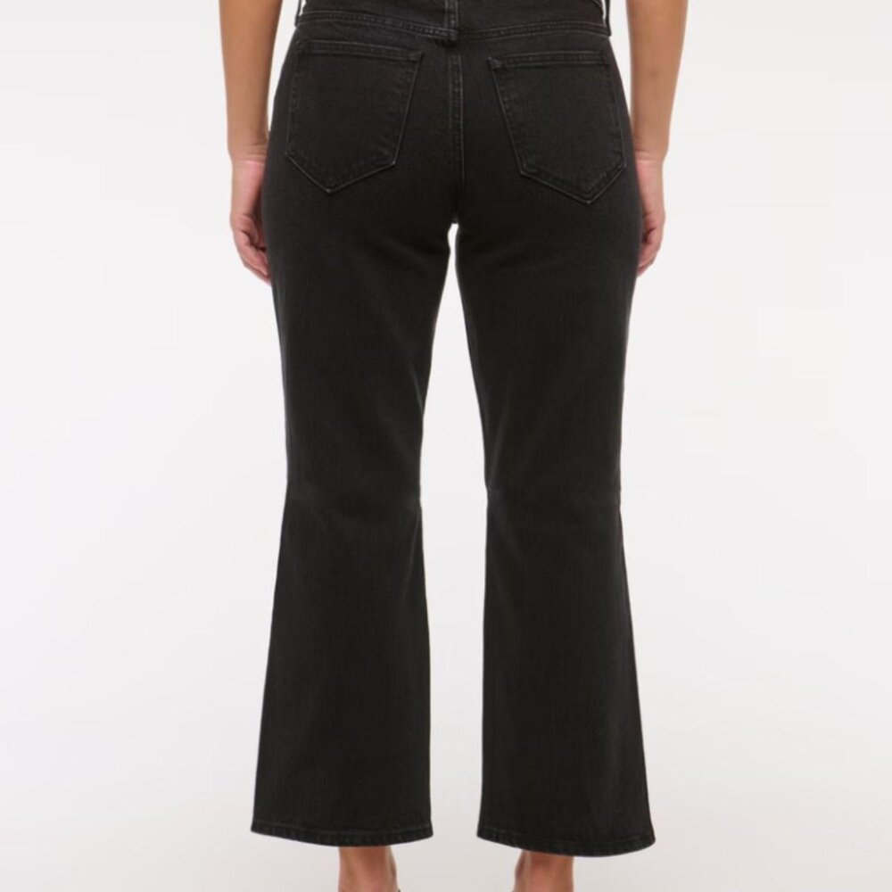 NWT Abercrombie Curve Love Low Rise Black Cropped Boot Jean